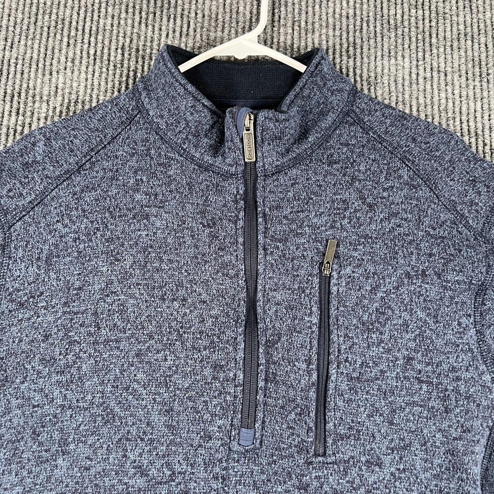 Woolrich Sweater Mens XL Extra Large Blue Long Sleeve 1/4 Zip Mock Neck Heavy